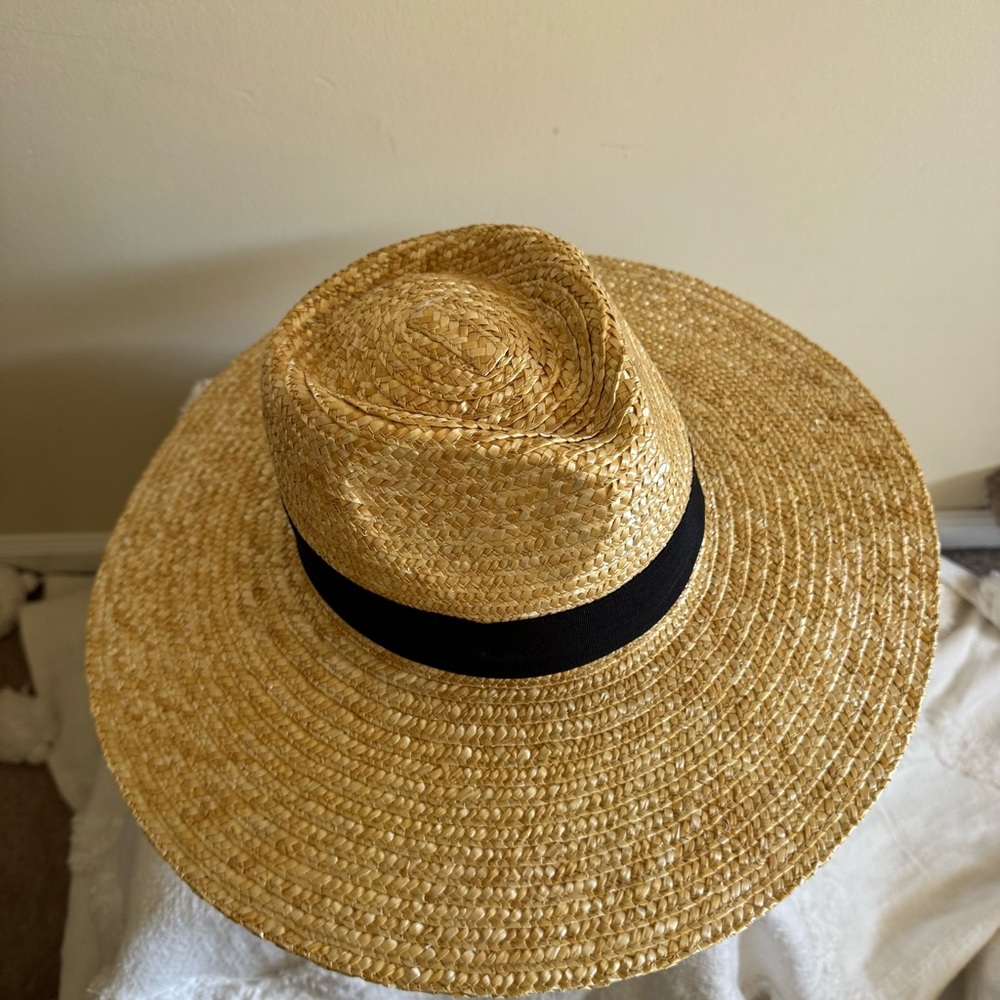 SkinMedica Hat Straw Fedora Wide Brim Big Head Friendly - Picture 2 of 9